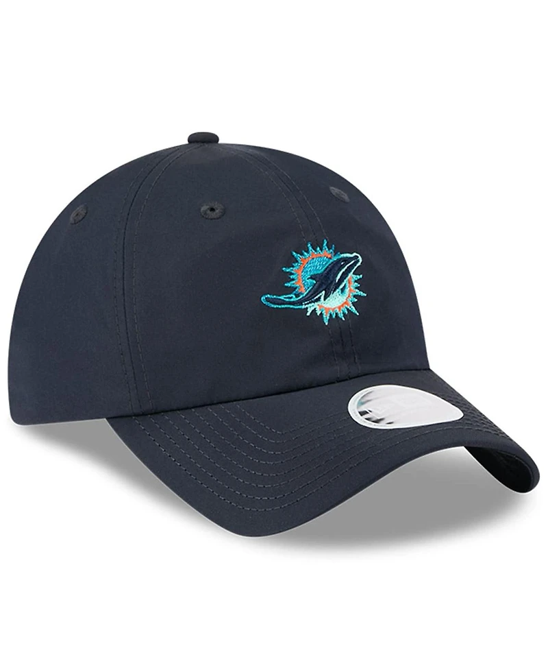 New Era Women's Pitch Blue Miami Dolphins 2025 Rivalries Collection Pony Tail Adjustable Hat
