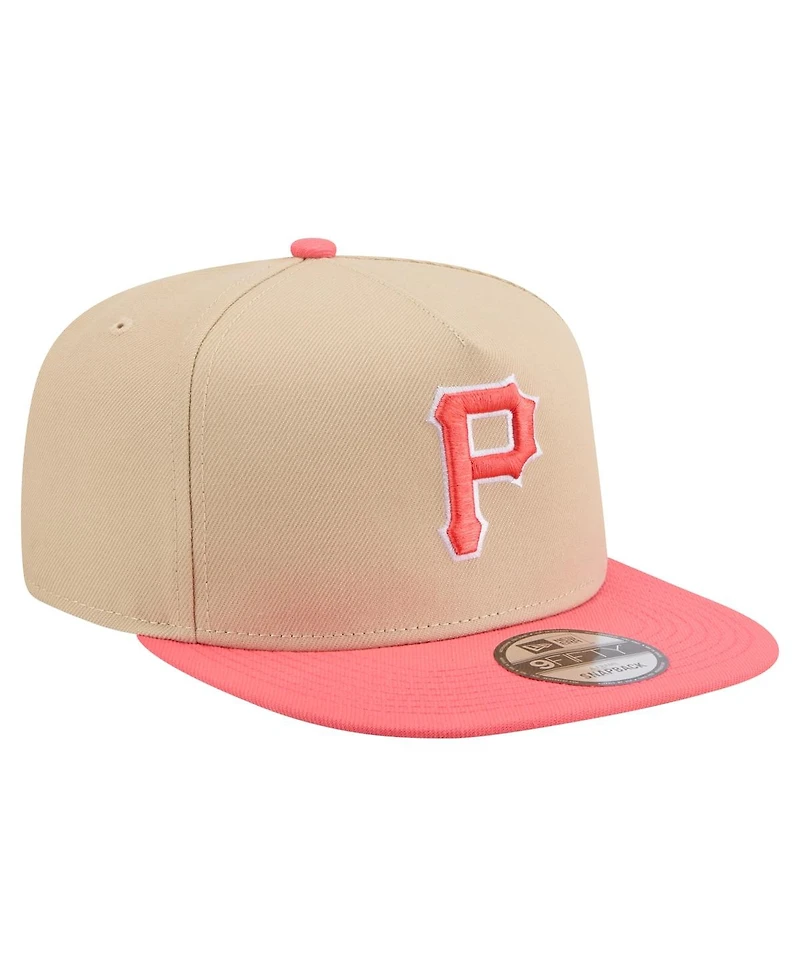New Era Men's Light /Light Beige Pittsburgh Pirates Color Pack A-Frame 9FIFTY Snapback Hat