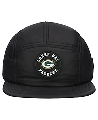 New Era Men's Black Green Bay Packers Quilted Camper Adjustable Hat