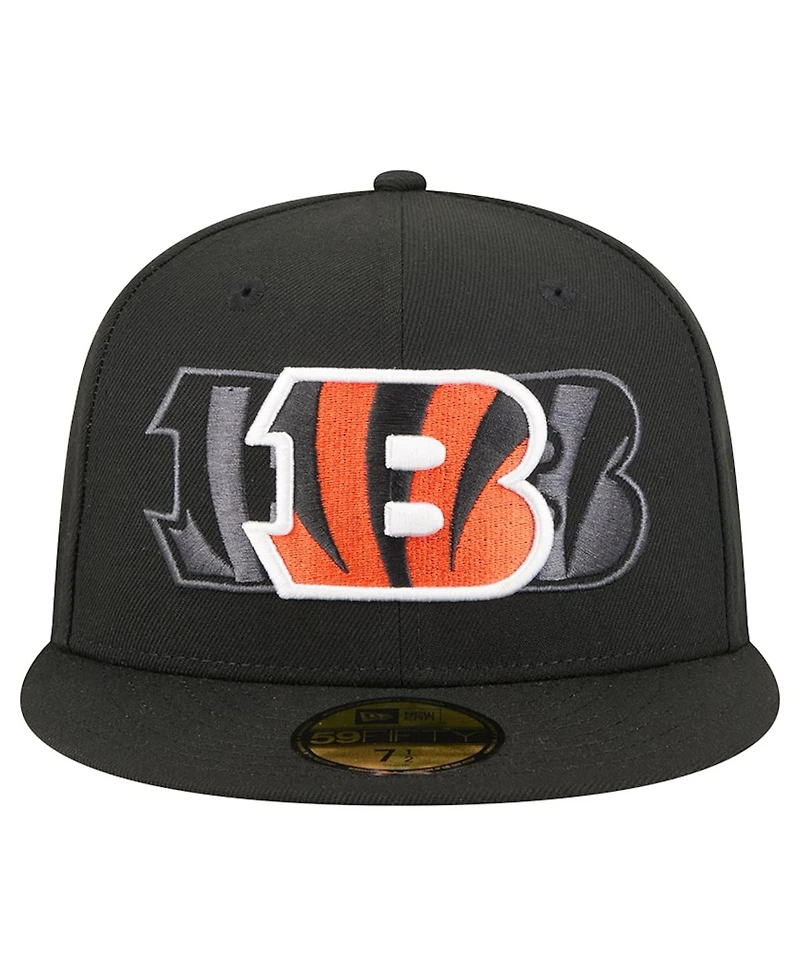 New Era Men's Black Cincinnati Bengals Tri-Hit 59FIFTY Fitted Hat
