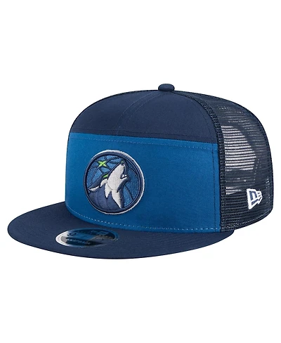 New Era Men's Blue/Navy Minnesota Timberwolves Outdoor Split Panel 9FIFTY Snapback Hat
