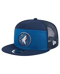New Era Men's Blue/Navy Minnesota Timberwolves Outdoor Split Panel 9FIFTY Snapback Hat