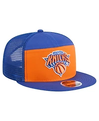 New Era Men's Orange/Blue New York Knicks Outdoor Split Panel 9FIFTY Snapback Hat