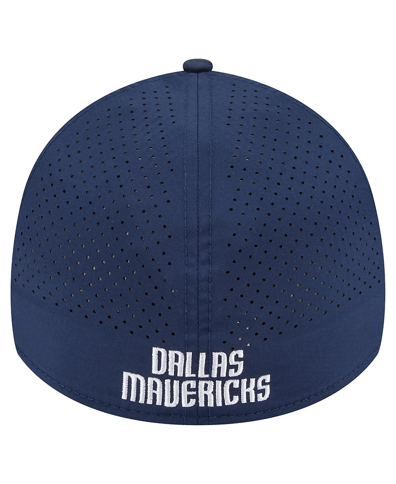 New Era Men's Blue Dallas Mavericks Featherweight Poly Rope Flex 39Thirty Hat