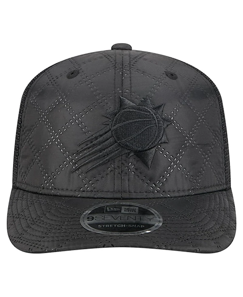 New Era Men's Black Phoenix Suns Quilted 9SEVENTY Trucker Adjustable Hat