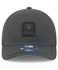 New Era Men's Charcoal Las Vegas Raiders 2025 Sideline Cold Weather 9FORTY M-Crown Adjustable Hat