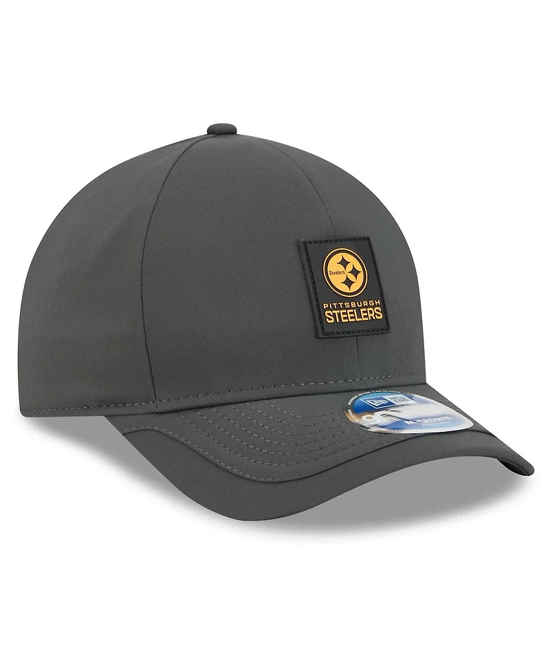 New Era Men's Charcoal Pittsburgh Steelers 2025 Sideline Cold Weather 9FORTY M-Crown Adjustable Hat