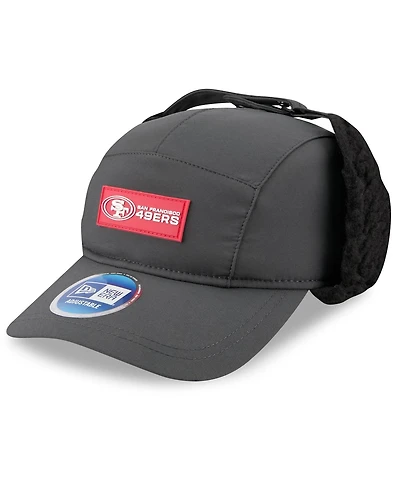 New Era Men's Charcoal San Francisco 49ers 2025 Sideline Cold Weather Runner Dog Ear Adjustable Hat