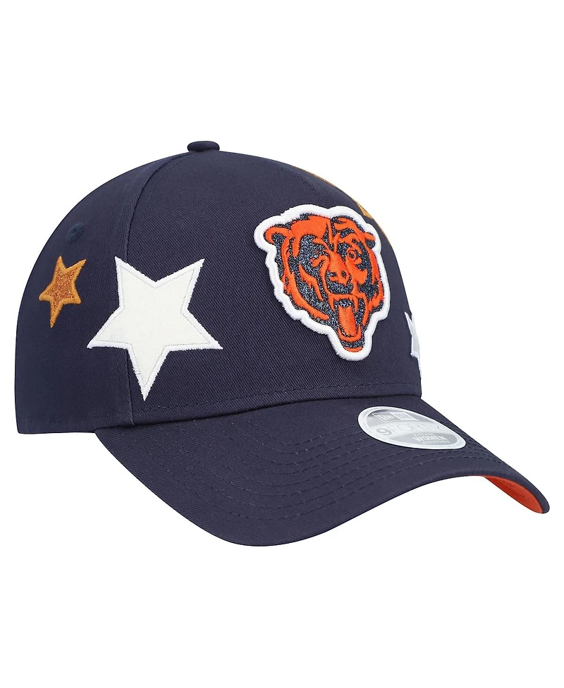 New Era Women's Navy Chicago Bears Bear Stardom 9FORTY A-Frame Adjustable Hat
