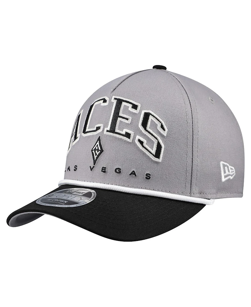 New Era Men's Gray Las Vegas Aces Bold Arch Coolera 9FORTY A-Frame M-Crown Adjustable Hat