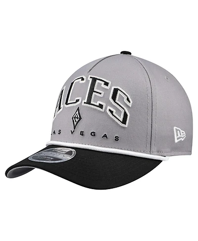 New Era Men's Gray Las Vegas Aces Bold Arch Coolera 9FORTY A-Frame M-Crown Adjustable Hat