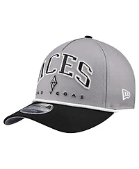 New Era Men's Gray Las Vegas Aces Bold Arch Coolera 9FORTY A-Frame M-Crown Adjustable Hat
