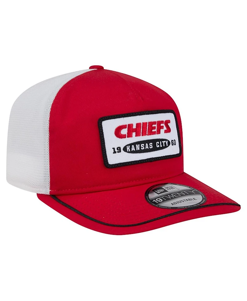 New Era Men's Red/White Kansas City Chiefs Patch 19TWENTY Adjustable Hat