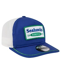 New Era Men's Royal/White Seattle Seahawks Patch 19TWENTY Adjustable Hat