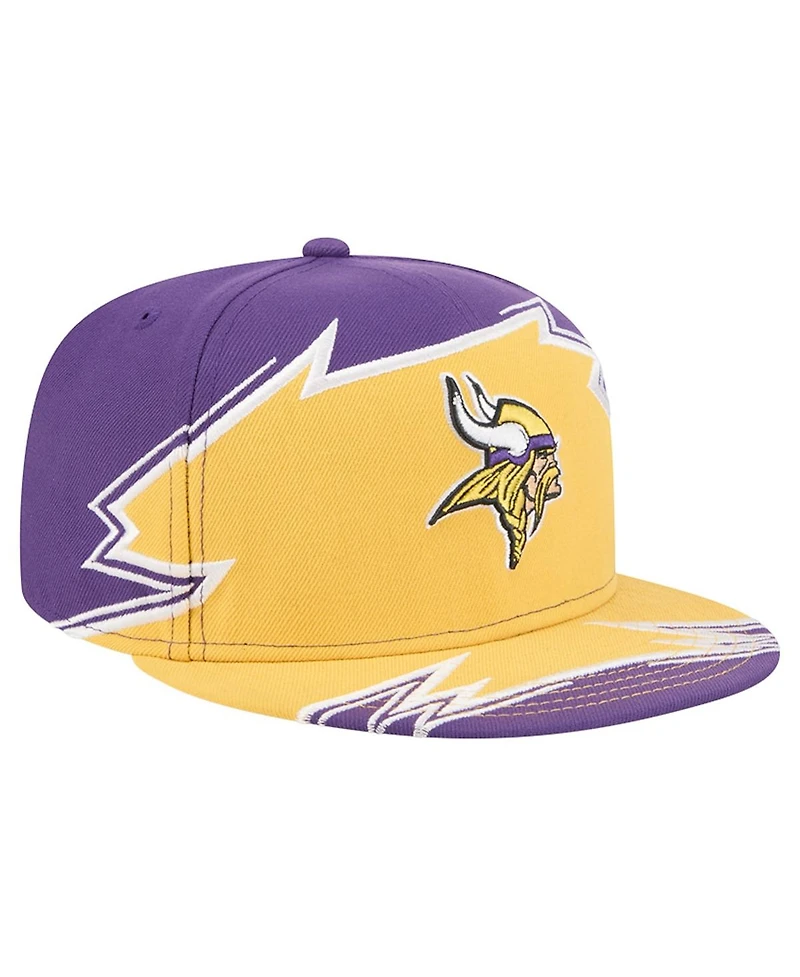 New Era Men's Purple/Gold Minnesota Vikings Break 59FIFTY Fitted Hat