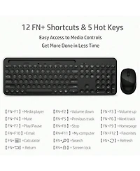 Wireless Keyboard and Mouse Combo-Full-Sized Computer Keyboard, 2.4GHz Silent Keyboard Mouse with Tablet Holder for Windows Laptop, Pc, Desktop,Black