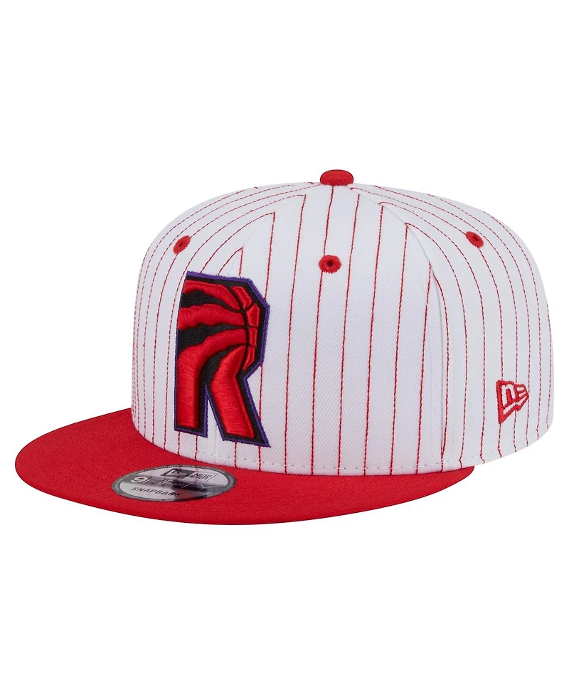 New Era Men's White Toronto Raptors Deceptor Pinstripe 9FIFTY Snapback Hat