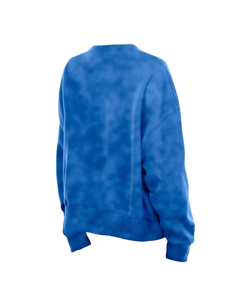 New Era Women's Royal Chicago Cubs Boxy Mineral Wash Dolmen Sleeve Sweatshirt