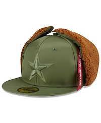 New Era x Alpha Men's Industries Olive Dallas Cowboys Dog Ears 59FIFTY Fitted Hat