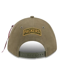 New Era x Alpha Men's Industries Olive Green Bay Packers A-Frame 9FORTY Adjustable Hat