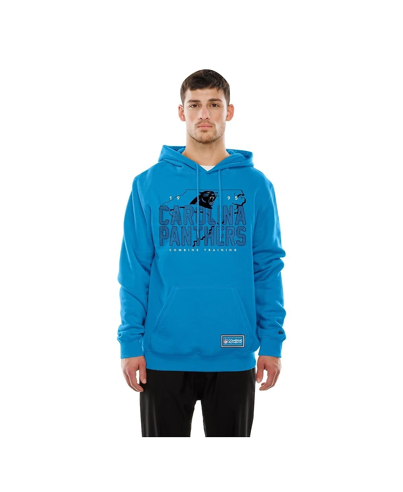 New Era Men's Carolina Blue Carolina Panthers Combine Authentic Local State Throwback Hoodie