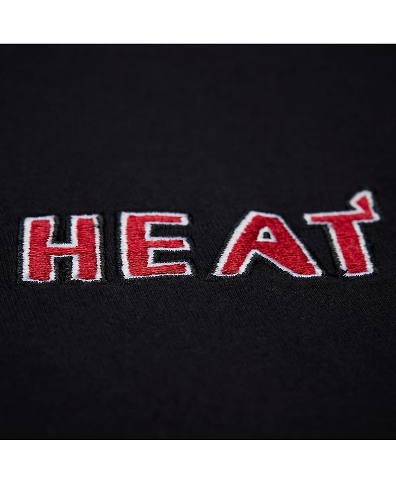 Mitchell & Ness Men's and Women's Black Miami Heat Playmaker Vintage Logo T-Shirt