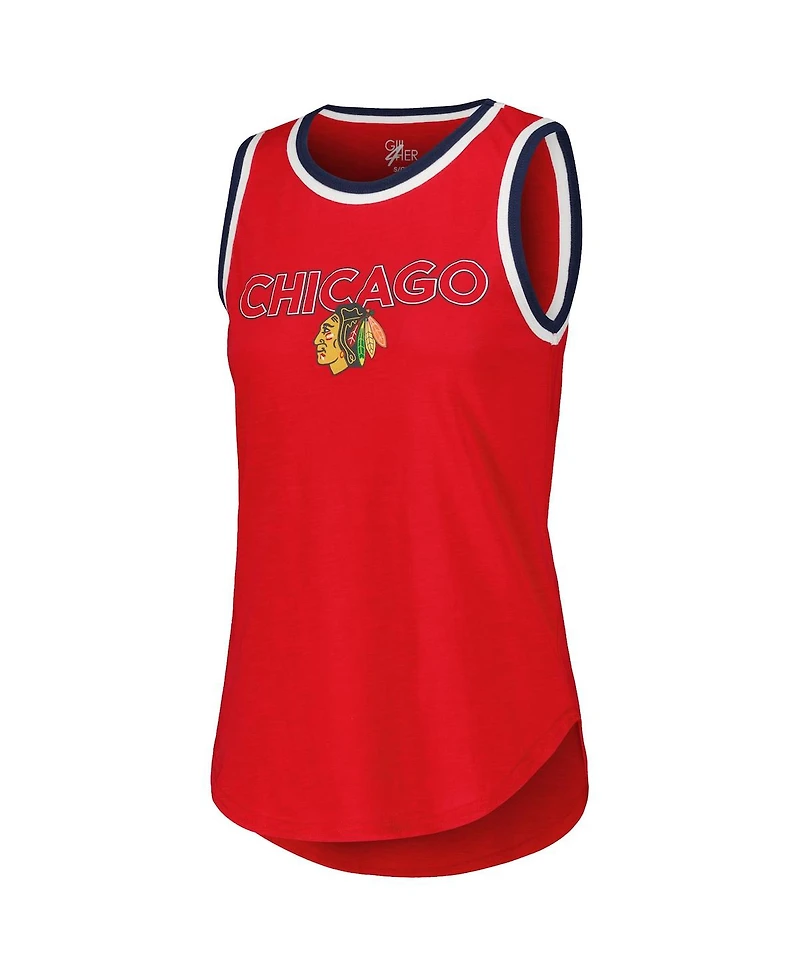 G-iii 4Her by Carl Banks Women's Red Chicago Blackhawks Strategy Tank Top