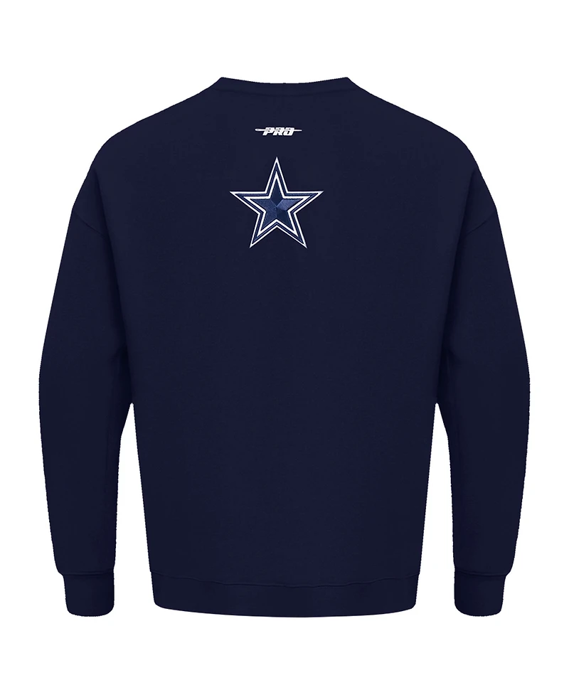 Pro Standard Men's Navy Dallas Cowboys Turn It Up Drop Shoulder Pullover Sweatshirt