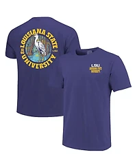 Image One Men's Purple Lsu Tigers Comfort Colors Thick Lined Landscape T-Shirt