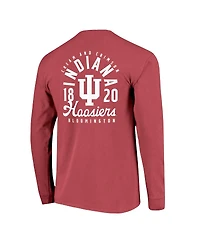 Image One Men's Crimson Indiana Hoosiers Comfort Colors Mascot Overlay Long Sleeve T-Shirt