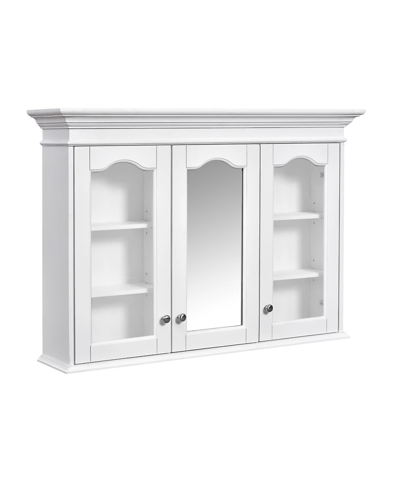 Airsurfer 40 Inch Medicine Cabinet with Mirror Bathroom Storage Cabinet with Shelves Wall Mounted Bathroom Cabinet with Glass Doors