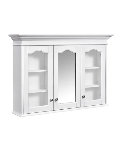 Airsurfer 40 Inch Medicine Cabinet with Mirror Bathroom Storage Cabinet with Shelves Wall Mounted Bathroom Cabinet with Glass Doors