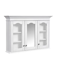 Airsurfer 40 Inch Medicine Cabinet with Mirror Bathroom Storage Cabinet with Shelves Wall Mounted Bathroom Cabinet with Glass Doors