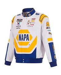 Jh Design Men's White/Royal Chase Elliott Napa Full-Snap Twill Uniform Jacket