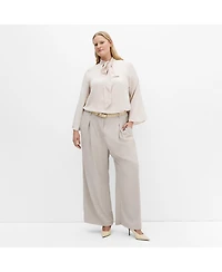 City Chic Plus Mahalia Neck Tie Top
