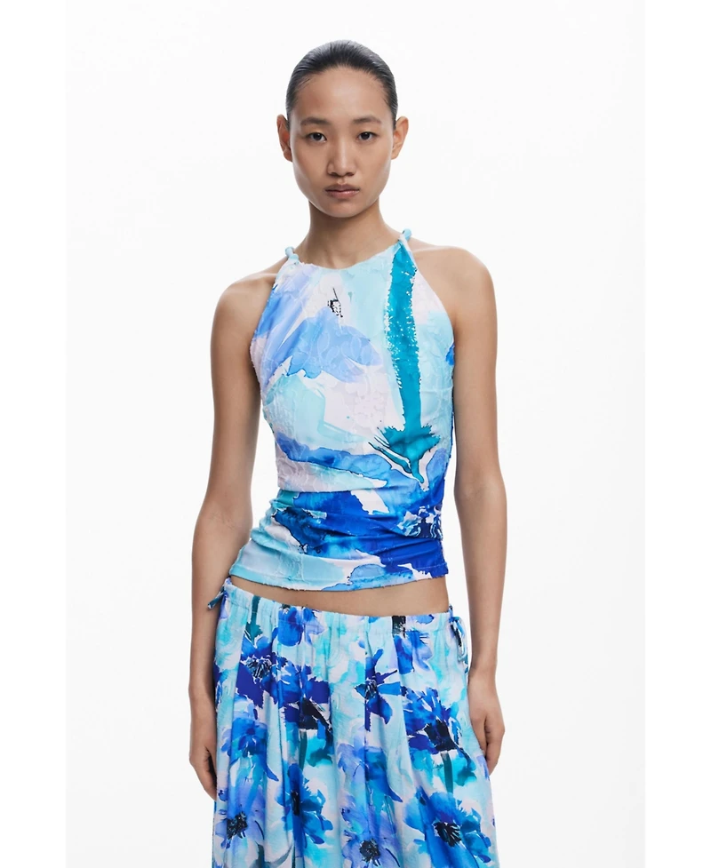 Desigual Women's Floral A-line midi skirt