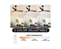 52-inch Simple and Grand Style 3-Blade Ceiling Fan with Remote Control and Light Source
