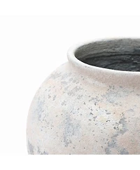 LuxenHome 10.7" Mottled Gray Cement Globe Vase, Round Decorative Accent for Home Decor