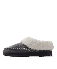 Dearfoams Women's Nyla Felted Plaid Moccasin Toe Clog House Shoe Slipper
