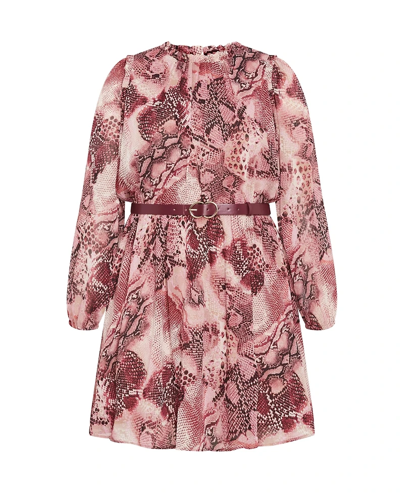 City Chic Women's Plus Maddie Snake Print Dress