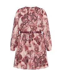 City Chic Women's Plus Maddie Snake Print Dress