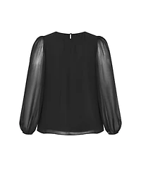 City Chic Women's Kelly Sheer Sleeve Top