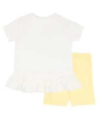 Care Bears Little Girls 2 Piece Ruffle hem T-Shirt and Shorts Set