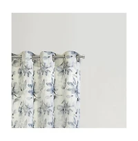 Habitat Florence Sheer Grommet Subtle Watercolor Floral Design Curtain Panel for Livingroom Bedroom 52" x 108" Multicolor