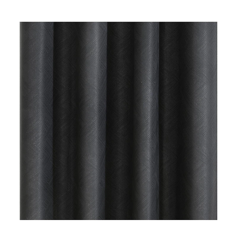 Habitat Abstract Light Filtering Exclusive Geometric Jacquard Grommet Curtain Panel 52" x 84" Charcoal