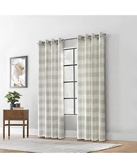 Habitat 100% Polyester Bradley Light Filtering Plaid Woven Grommet Curtain Panel 52" x 84" in Taupe