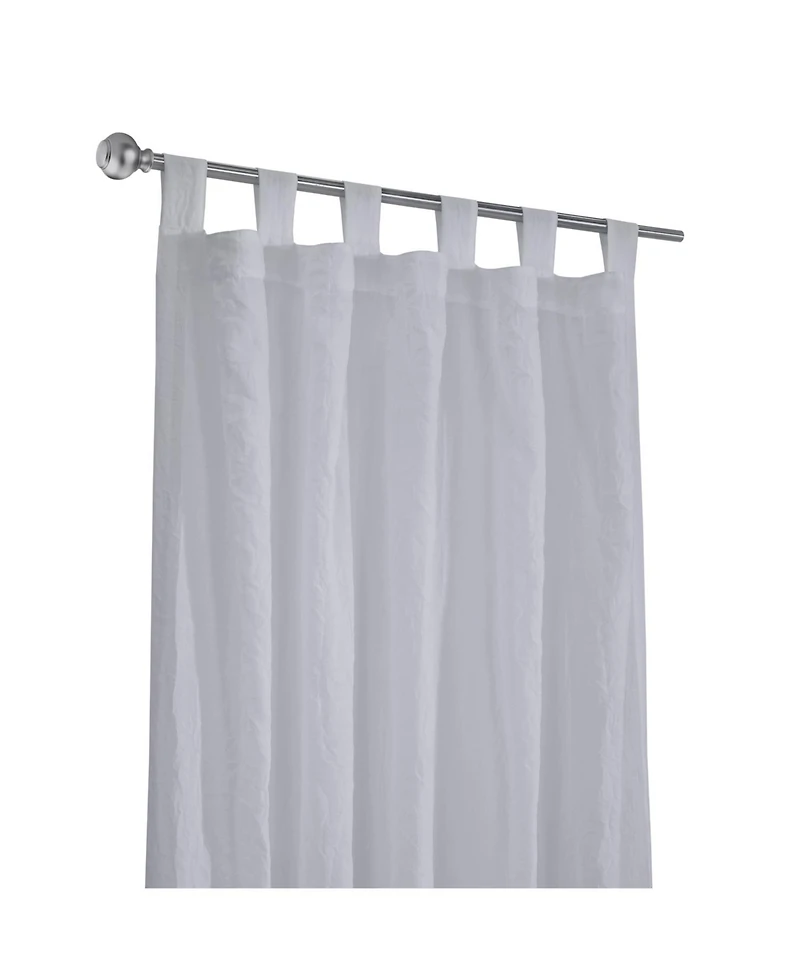 Habitat 85% Polyester 15% Cotton Crushed Sheer Tab Crinkle Textured Solid Curtain Panel 52" x 63" White