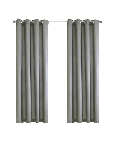 Habitat 100% Polyester Milo Light Faux Linen Solid Filtering Grommet Curtain Panel 52" x 95" Grey