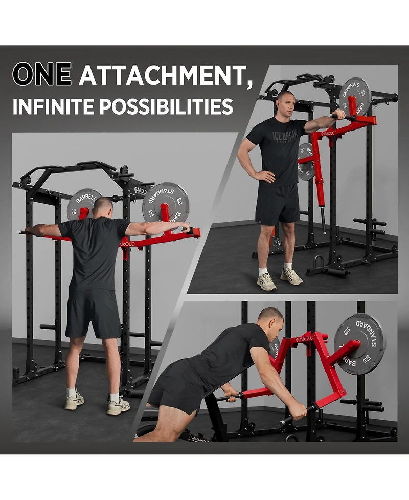 Mikolo Lateral Raise Machine for Squat Rack - Deltoid Trainer with 1" Hole Compatibility