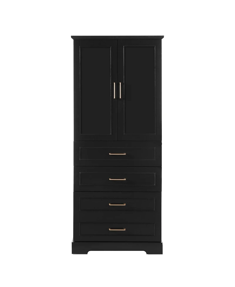 Airsurfer 72.2 " Tall Freestanding Bathroom Cabinet with 3 Drawers, Adjustable Shelf, Soft-Close Doors, Modern Storage Cabinet with Mdf Panels & Steel